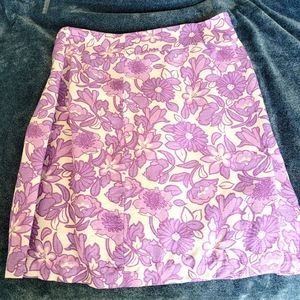 Ann Taylor Loft purple and white vintage skirt woman's size 10